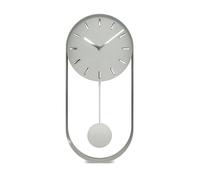 Moderno Reloj de Pared Grande sin Ruido de tictac, Hecho a Mano de Metal, Mecanismo de Cuarzo, 35 x 16 cm, Color Plateado y Gris