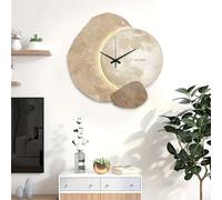 Moderno reloj de pared LED - Reloj de pared silencioso de 30 cm con luz nocturna cálida, porcelana de cristal de alta calidad y movimiento silencioso sin tictac, arte estético de pared para sala de