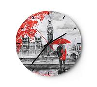 Moderno Reloj de Pared Londres Arquitectura Ben Grande 40x40cm Decoracion Reloj de Vidrio Cocina Salon Oficina Reloj Decorativo Silencioso Art Wall Clock Decor Decorativo para el Hogar C3AR40x40-3153