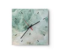 Moderno Reloj de Pared Mármol Piedra Elegante 40x40cm Decoracion Reloj de Vidrio Cocina Salon Oficina Comedor Reloj Decorativo Silencioso Art Wall Clock Decor Decorativo para el Hogar C3AC40x40-5257