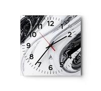 Moderno Reloj de Pared Pintar Pedazo Moderno 40x40cm Decoracion Reloj de Vidrio Cocina Salon Oficina Comedor Reloj Decorativo Silencioso Art Wall Clock Decor Decorativo para el Hogar C4AC40x40-5935