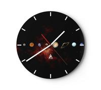 Moderno Reloj de Pared Sistema Solar Planetas Cosmos 40x40cm Decoracion Reloj de Vidrio Cocina Salon Oficina Reloj Decorativo Silencioso Art Wall Clock Decor Decorativo para el Hogar C3AR40x40-5377