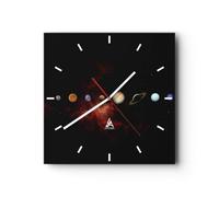 Moderno Reloj de Pared Sistema Solar Planetas Cosmos 40x40cm Decoracion Reloj de Vidrio Cocina Salon Oficina Reloj Decorativo Silencioso Art Wall Clock Decor Decorativo para el Hogar C3AC40x40-5377