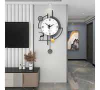 Moderno Relojes de Pared de Salón Silencioso sin tictac Minimalista Estilo Nórdico Grande Reloj decorativo de interior con péndulo Creativo Forma de ciervo Art Deco para Sala Dormitorio Oficina Cocina