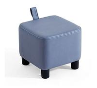 Moderno reposapiés de cuero con asa, bonito taburete de cubo de color sólido para sala de estar y dormitorio, elegante reposapiés para sofá, accesorio cómodo y versátil para muebles