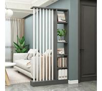 Moderno separador de pared para armario de madera con estantes, divisor de habitación gris Slish (39.3in / 100 cm) para decoración del hogar y espacio