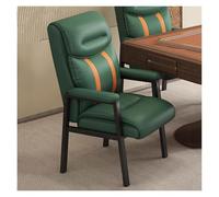 Moderno sillón de piel sintética de mediados de siglo con cojín grueso, elegante color verde, sillas de oficina y sala de espera de metal para uso doméstico