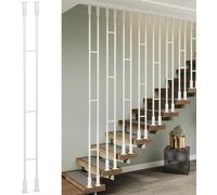 Moderno sistema de barandilla de escalera, balaustres de metal con columnas cuadradas para uso en interiores y áticos, incluye postes de pasamanos de montaje en techo/piso y herrajes