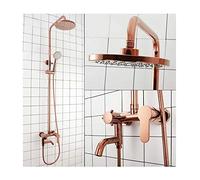 Moderno sistema de ducha con agua fría y caliente, juego de grifo de ducha multifunción de una sola manija con ducha de mano de 3 modos, cabezal de ducha de lluvia superior, bañera giratoria