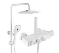 Moderno sistema de ducha elegante con diseño de botón giratorio, cabezal de ducha redondo/cuadrado, grifo de bañera oculto, 3 ajustes, cuerpo de latón 59A