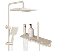 Moderno sistema de ducha termostático con pantalla LED, juego de cabezal de ducha de lluvia HSS0609, grifo completo de 30 x 20 cm, pistola rociadora de mano, altura ajustable, innovador diseño de