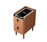 Moderno Smart LED Bedside Table with Charging Station Altavoz Bluetooth y dos cajones multifunción madera Nightstand