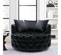 Moderno sofá individual de terciopelo, diseño redondo perezoso para sala de estar y dormitorio, asiento de ocio no giratorio para oficina y espacios acogedores