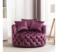 Moderno sofá individual de terciopelo, diseño redondo perezoso para sala de estar y dormitorio pequeños, silla de ocio no giratoria, perfecta para uso en la oficina, G-105 x 105 x 70 cm