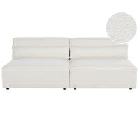 Moderno sofá modular 2 plazas sin reposabrazos tapizado de bouclé blanco Hellnar