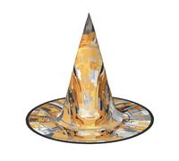 Moderno sombrero de bruja de Halloween con elementos de cabeza de toro, sombrero de bruja para niños y mujeres, perfecto para decoración de fiesta de Halloween y disfraces