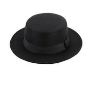 Moderno sombrero fedora, sombrero clásico y elegante tipo panamá de mezcla de algodón con ala plana, sombrero de jazz con cinta