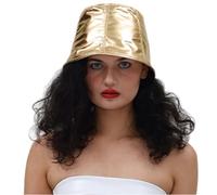 Moderno sombrero retro hip hop bucket sombrero europeo y callejero, versátil protección solar de moda estilo punk para hombres y mujeres, dorado, Talla única
