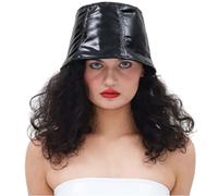 Moderno sombrero retro hip hop bucket sombrero europeo y callejero, versátil protección solar de moda estilo punk para hombres y mujeres, Negro , Talla única