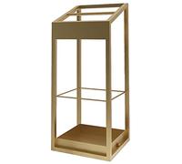 Moderno soporte cuadrado de metal con bandeja de goteo extraíble y gancho, ideal para entrada, cafetería, oficina, 23 x 23 x 53 cm, color plateado