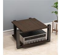 Moderno soporte de audio, consola multimedia AV para tocadiscos, estéreo de alta fidelidad y TV, centro de entretenimiento de madera oscura para cine en casa y equipos de audio