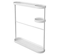 Moderno soporte de paraguas ultrafino de 2 niveles para pared, puerta, vestíbulo, ahorro de espacio para sombrillas en color blanco, ideal para el hogar u oficina