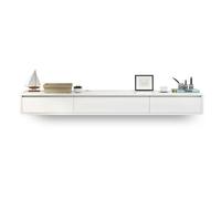 Moderno soporte de pared flotante para TV con puerta abatible, consola multimedia de madera maciza para sala de estar, elegante centro de entretenimiento en el hogar, diseño que ahorra espacio