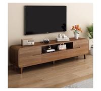 Moderno soporte de TV con almacenamiento, consola de TV con marco de madera maciza para sala de estar, diseño particionado, elegante mueble de TV de 120 x 30 x 45 cm