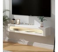 Moderno soporte de TV de pared con puertas, Porta TV Sospeso, elegante centro de entretenimiento flotante, elegante consola de TV para sala de estar, diseño que ahorra espacio