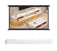 Moderno soporte flotante para TV, armario de pared de madera maciza de 70.8 pulgadas, consola de entretenimiento de alto brillo con puertas y estantes, amplia solución de almacenamiento multimedia