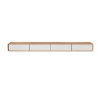 Moderno soporte flotante para TV, centro de entretenimiento para montar en la pared, consola ajustable de madera maciza (30-160 cm), diseño blanco elegante con Sto para sala de estar