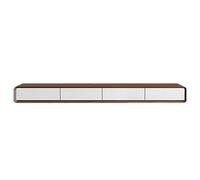 Moderno soporte flotante para TV, consola delgada de madera maciza para centro de entretenimiento con Sto para televisores de 30 a 200 cm, color nogal y blanco, decoración del hogar