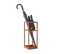 Moderno soporte geométrico de metal para entrada, soporte mate independiente en color naranja (20,5 x 20,5 x 53,3 cm)