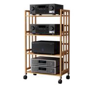 Moderno soporte giratorio de 5 niveles y estante multimedia para amplificadores, reproductores de CD/DVD, consolas de juegos y decodificadores de TV, elegante solución de almacenamiento para tu equipo