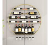 Moderno soporte para botellas de vino redondo de 4 niveles, elegante almacenamiento de vino dorado para decoración del hogar, ahorro de espacio