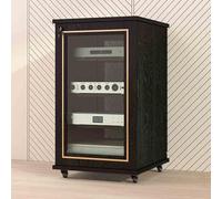 Moderno soporte para medios AV con ruedas, torre de gestión de cables, fácil montaje, gabinete de almacenamiento de medios para uso en casa, oficina y teatro