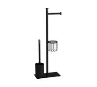 Moderno soporte para rollo de papel higiénico independiente con cesta de almacenamiento, soporte organizador de baño de acero al carbono para dispensación, estante de papel higiénico para inodoro