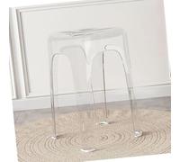 Moderno taburete de bar apilable de acrílico de 18 pulgadas, taburete de comedor transparente sin respaldo para el hogar, cocina, sala de estar, taburetes altos transparentes para ducha, diseño