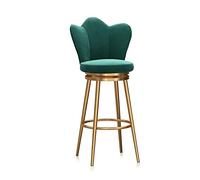 Moderno taburete de bar de terciopelo de 1 a 25.6 pulgadas de altura, respaldo alto, diseño giratorio, tapizado, isla de cocina y comedor, silla de patio verde