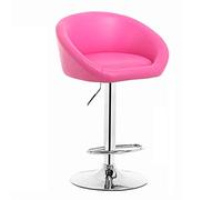Moderno taburete de bar giratorio con asiento completo de esponja y mecanismo de elevación, ideal para pub o zona de recepción, opción de color azul/rosa