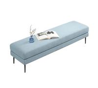 Moderno Taburete de noche, taburete cambiador de tela, taburete decorativo for sala de estar, sofá, taburete moderno Simple for dormitorio, banco de lujo ligero Decorativo(Blue,120*50*43cm)