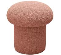 Moderno taburete de terciopelo rosa con asiento acolchado suave para sala de estar, dormitorio y entrada, 43 cm