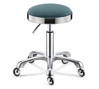 Moderno taburete giratorio ajustable con asiento de piel sintética para cafetería, restaurante, barbería, silla redonda rodante, altura 32 45 cm, color negro