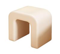 Moderno taburete otomano acolchado para sala de estar, dormitorio, entrada, pasillo, comedor, elegante mueble de acento beige