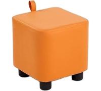 Moderno taburete otomano con asiento de cuero artificial resistente al agua, reposapiés portátil y banco cambiador de zapatos para sala de estar, dormitorio y pasillo, asiento acolchado en color