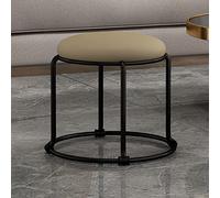 Moderno taburete otomano de terciopelo tapizado con patas de metal, reposapiés para mesa de tocador, asiento elegante para sala de estar y dormitorio B