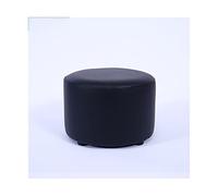 Moderno taburete otomano negro de piel sintética, reposapiés acolchado para sala de estar y dormitorio, elegante almacenamiento de zapatos y taburete cómodo