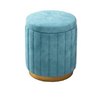 Moderno taburete redondo de terciopelo, banco de almacenamiento tapizado de lujo para dormitorio, tocador de maquillaje y decoración del hogar, asiento acolchado suave para cambiar zapatos e
