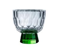 Moderno Tazas pequeñas de cristal transparente con base colorida, vasos chupito relieve diamante for degustación té, 50 ml (1,7 oz) Fiestas(Green)