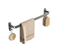 Moderno toallero de pared con 2 ganchos de aluminio que ahorra espacio, elegante decoración del hogar (80 cm), perfecto para organizar y mejorar tu espacio